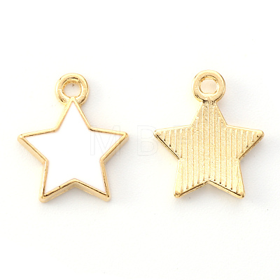 Light Gold Plated Alloy Enamel Pendants ENAM-R136-21A-1