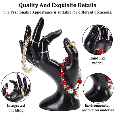Plastic Mannequin Hand Jewelry Display Holder Stands RDIS-WH0009-013A-WH-1