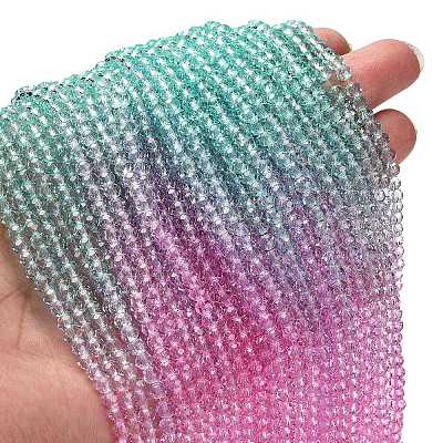 Transparent Painted Glass Beads Strands LS-DGLA-A034-T3mm-A10-1