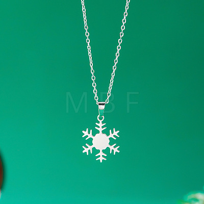 304 Stainless Steel Christmas Pendant Necklaces for Women FS-WGF0E06-11-1