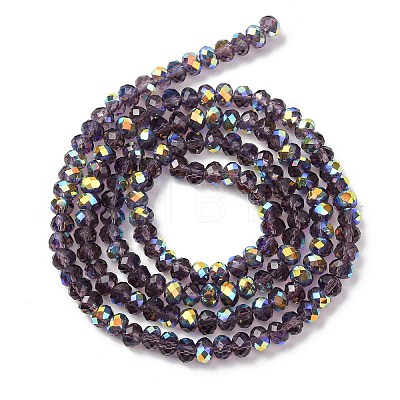 Electroplate Transparent Glass Beads Strands EGLA-A046-01A-11-1