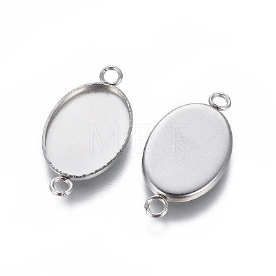 Non-Tarnish 304 Stainless Steel Cabochon Connector Settings LS-X-STAS-H394-A-01P-1
