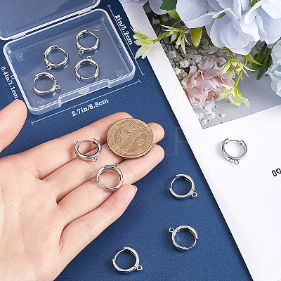12Pcs Brass Flat Hoop Earring Findings KK-BBC0014-54-1