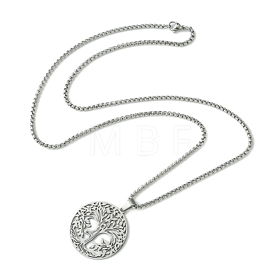 Stainless Steel Pendant Necklaces NJEW-L117-03C-P-1