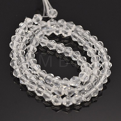 Faceted Bicone Glass Beads Strands EGLA-P016-4mm-01-1