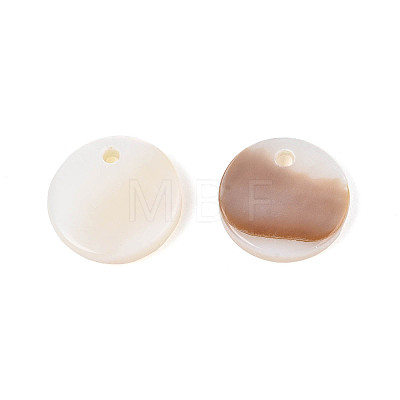 Natural Freshwater Shell Disc Charms BSHE-T014-42B-1