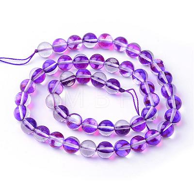 Synthetic Moonstone Beads Strands G-R375-8mm-B-1