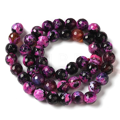 Dyed & Heated Natural Fire Crackle Agate Beads Strands G-P539-B01-07-1