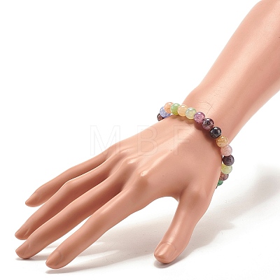 8.5MM Imitation Gemstone Glass Round Beads Stretch Bracelet for Women X-BJEW-JB07415-1