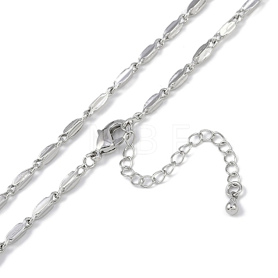 Rack Plating Brass Oval Link Chain Necklaces for Women NJEW-K382-16B-P-1