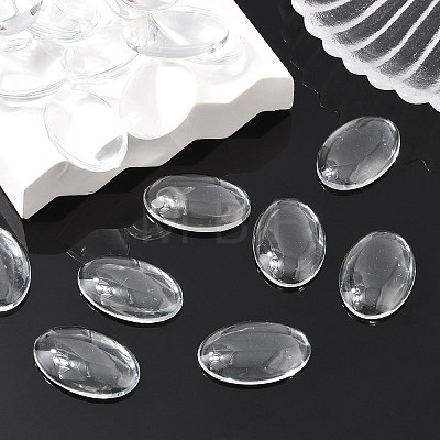 Transparent Oval Glass Cabochons X-GGLA-R022-30x20-1