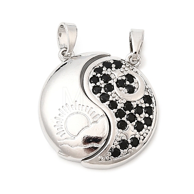 Valentine's Day Brass Micro Pave Cubic Zirconia Split Pendants KK-H251-01B-P-1