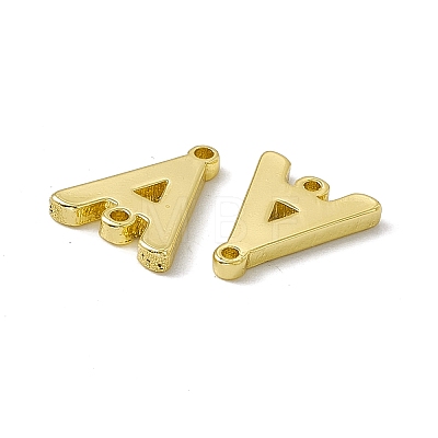 Rack Plating Brass Letter Connector Charms KK-C007-38G-A-1