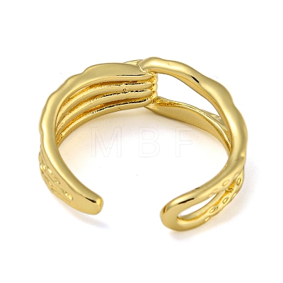 Knot Brass Open Cuff Rings for Women RJEW-Z050-04G-1