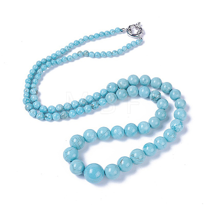 Natural Howlite Graduated Beaded Necklaces NJEW-F263-01-1