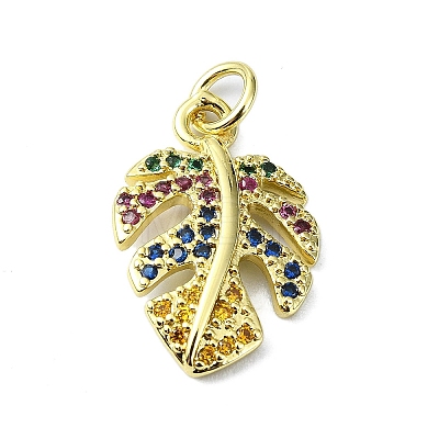 Brass Micro Pave Colorful Cubic Zirconia Pendants KK-H475-51G-1