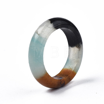 Natural & Synthetic Mixed Stone Plain Band Ring for Women X-G-N0326-99-1