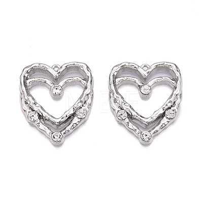 Rack Plating Alloy Rhinestone Pendants PALLOY-T091-06P-NR-1