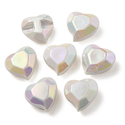 UV Plating Rainbow Iridescent Acrylic Beads OACR-P010-03I-1