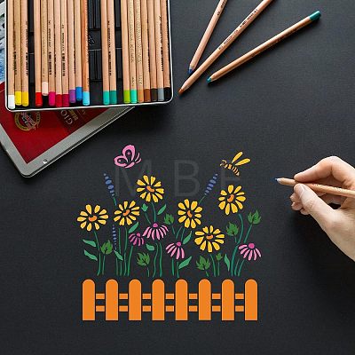 PET Hollow Out Drawing Painting Stencils DIY-WH0383-0039-1