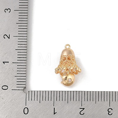 Christmas Theme Brass Micro Pave Clear Cubic Zirconia Pendants KK-Z065-05G-1