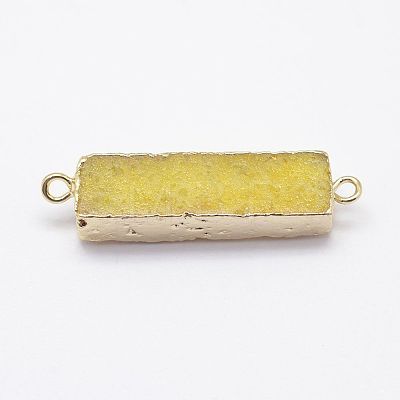 Electroplated Natural Druzy Agate Links/Connectors G-G656-02C-1