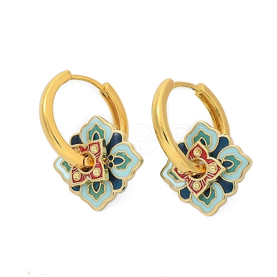 Brass Rhombus Hoop Earrings EJEW-R016-13G-04-1