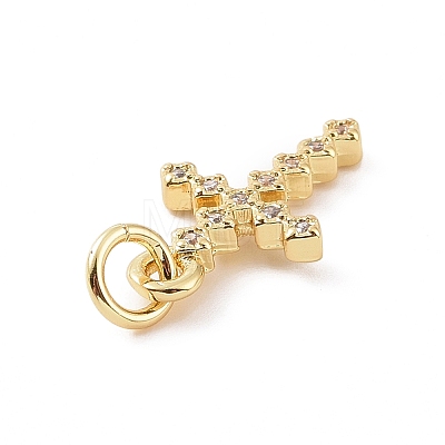 Brass Micro Pave Cubic Zirconia Charms KK-C012-43G-1