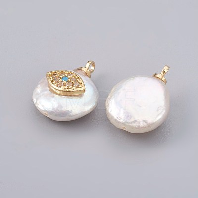 Natural Cultured Freshwater Pearl Pendants PEAR-F008-27G-1