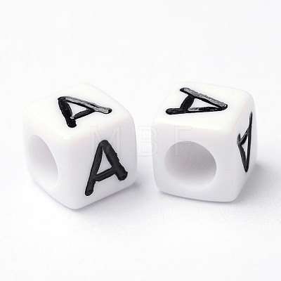 Acrylic Letter beads PL37C9308-A-1