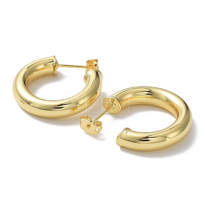 Rack Plating Brass Ring Stud Earrings EJEW-R155-01G-1