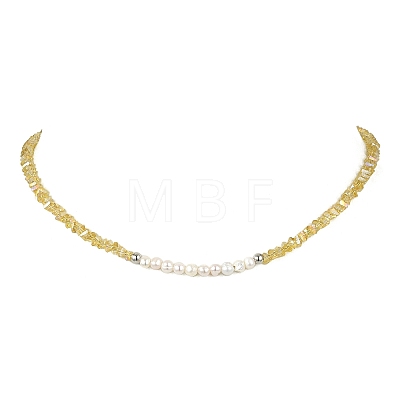 Natural Cultured Freshwater Pearl & Glass Beaded Necklaces for Women NJEW-JN06080-1