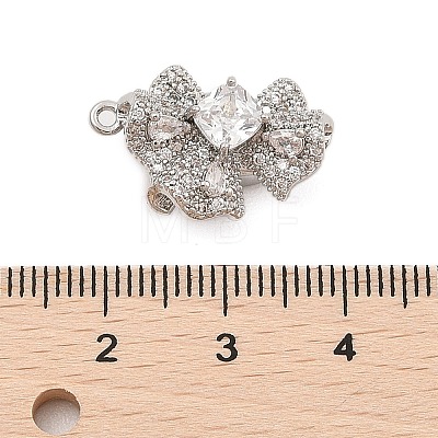 Brass Micro Pave Clear Cubic Zirconia Box Clasps KK-C075-17P-1