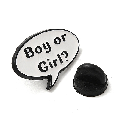 Word Boy or Girl Creative Speech Bubble Enamel Pins JEWB-P030-G01-1