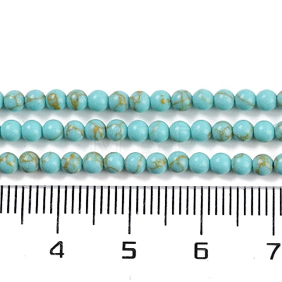 Synthetic Turquoise Beads Strands G-U004-02E-1