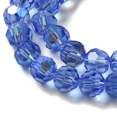 Electroplate Transparent Glass Beads Strands EGLA-A035-T6mm-L14-1