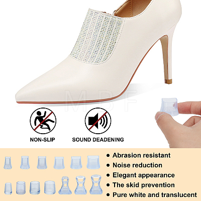 Gorgecraft 13 Pairs 13 Style PVC High Heel Stoppers Protector AJEW-GF0005-22A-1