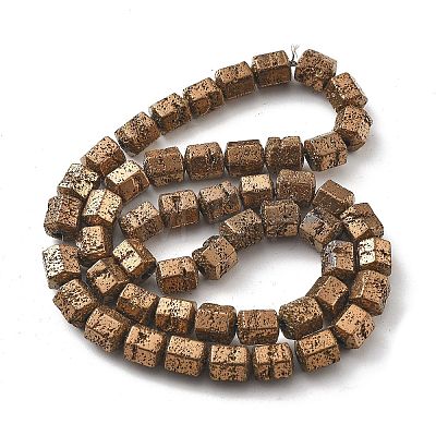 Electroplated Natural Lava Rock Beads Strands G-A251-A01-01D-1