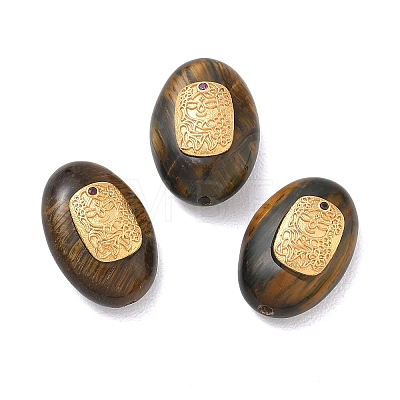 Natural Tiger Eye Oval Beads GG-D002-09G-1
