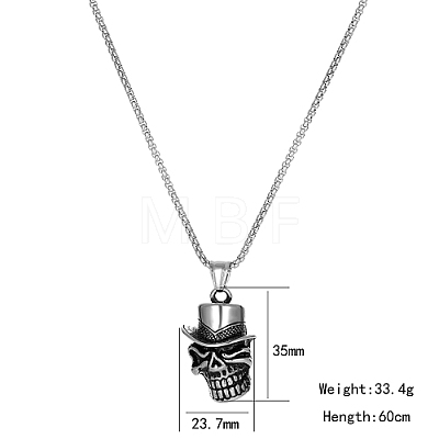 Skull Stainless Steel Pendant Necklaces for Men BV6078-2-1