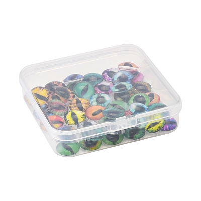 60Pcs Half Round with Eye Glass Cabochons GGLA-FS0001-16A-1