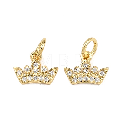 Brass Micro Pave Clear Cubic Zirconia Charms KK-A269-29G-1