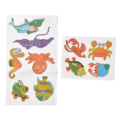 DIY Ocean Theme Diamond Painting Stickers Kits For Kids DIY-O016-21-1