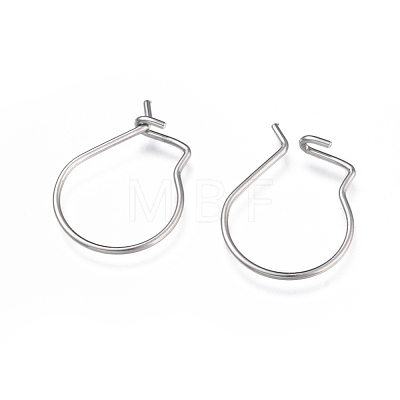 304 Stainless Steel Hoop Earrings Findings STAS-H436-02P-1