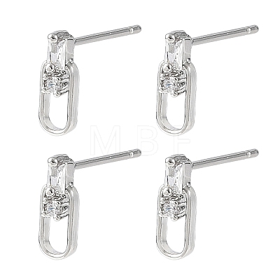 SHEGRACE Brass Micro Pave Cubic Zirconia Stud Earrings XGRQ4N847-727P-1