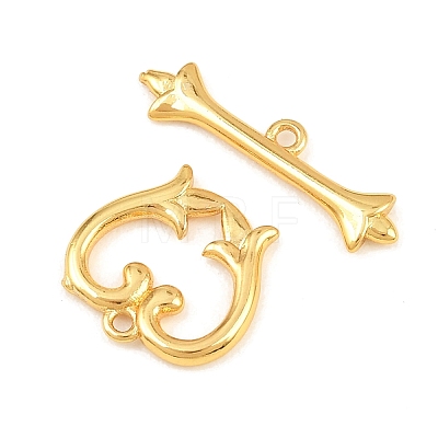 Heart Brass Toggle Clasps KK-G548-43G-04-1