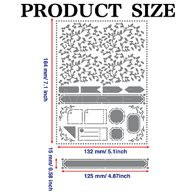 Custom Stainless Steel Metal Cutting Dies Stencils DIY-WH0289-062-1