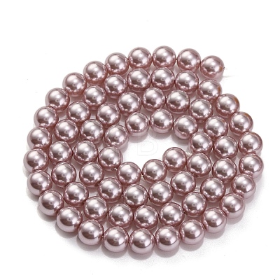 Baking Painted Pearlized Glass Pearl Round Bead Strands PEAR-H019-02B-03-1