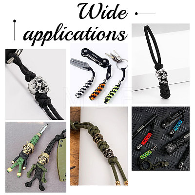 Unicraftale 16Pcs 8 Style Outdoor EDC Tool Alloy Parachute Rope European Beads FIND-UN0002-06-1