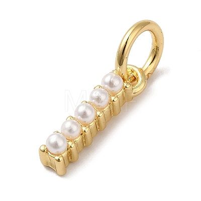 Rack Plating Brass with ABS Plastic Imitation Pearl Charms KK-B092-30I-G-1